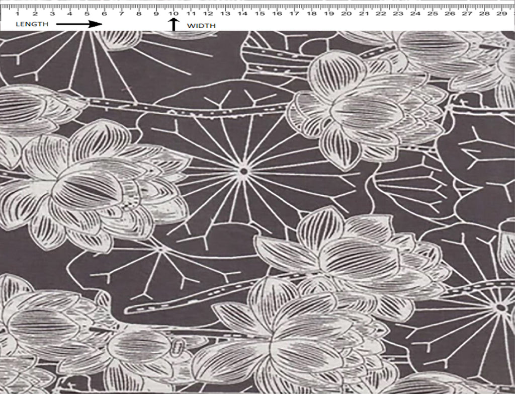 BLACK FOREST PRINT {PINK-BLACK}  (Cambric)