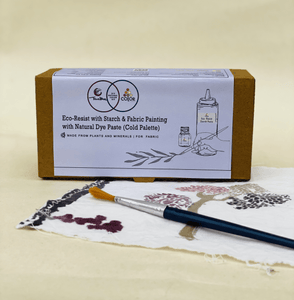 DIY Kit:Eco-Resist with Starch & Fabric Painting with Natural Dye Paste (Cold Palette)