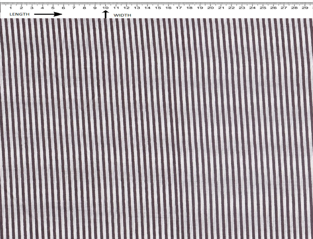 STRIPE PRINT { WHITE-CHEBULA BLACK }  (Cambric)